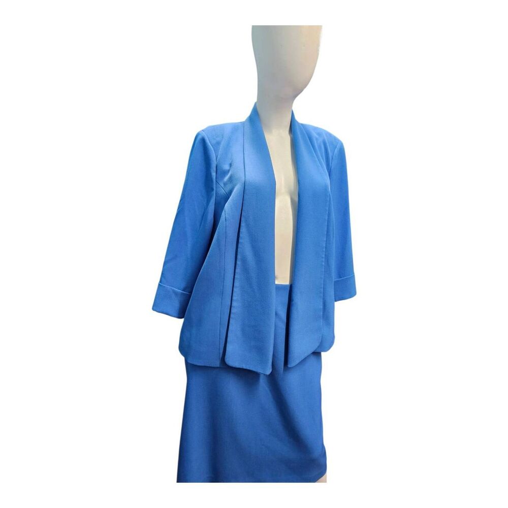 Kasper Blue Skirt Suit Womens Size 14/16 - Picture 2 of 16